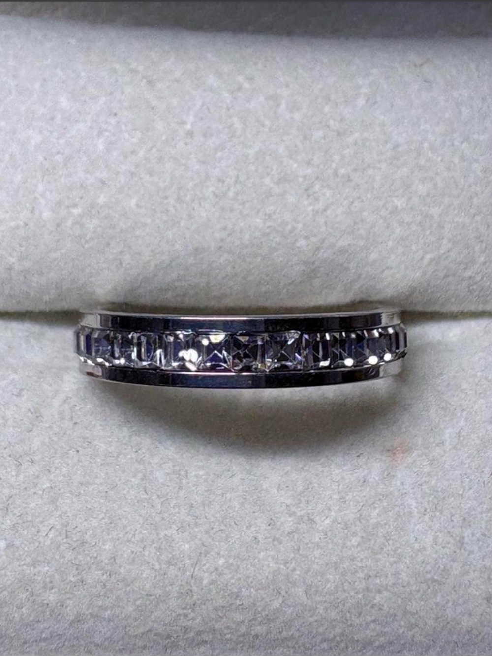 Stainless Steel Silver CZ with Swarovski Element Eternity Band size 9. NWOT